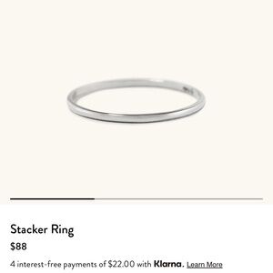 NWOT 14K WHITE GOLD STACKER RING